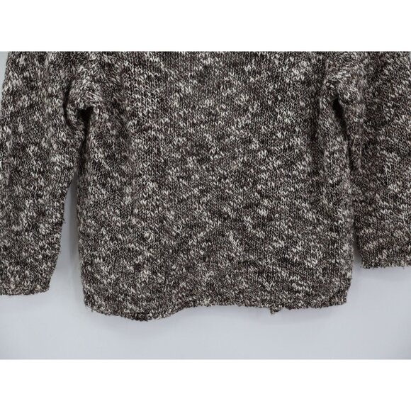 Eileen Fisher Linen Cotton Brown & White Knit Open Front Cardigan Petite Small - Picture 9 of 13